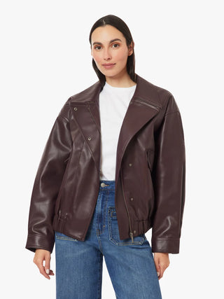 Habitual Vegan Leather Funnel Jacket