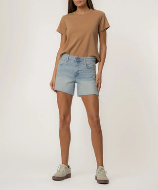 Kut from the Kloth Jane High Rise Long Short w/ Raw Hem
