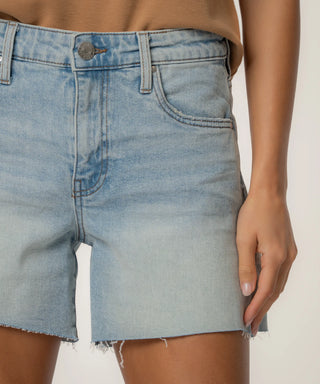 Kut from the Kloth Jane High Rise Long Short w/ Raw Hem
