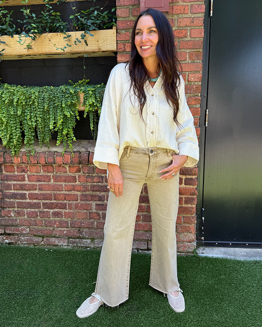 Kut from the Kloth Meg High Rise Fab Ab Wide Leg Raw Hem
