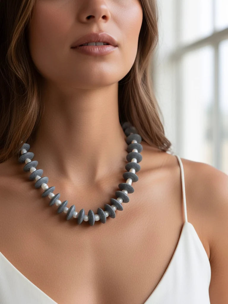 Farrah B Pearls Gone Wild Ashanti and Pearl Beaded Necklace