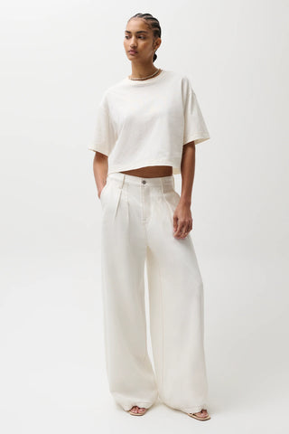 Pistola Delphine Pleated Denim Wide Leg