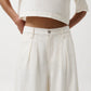 Pistola Delphine Pleated Denim Wide Leg