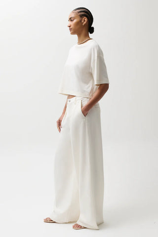 Pistola Delphine Pleated Denim Wide Leg