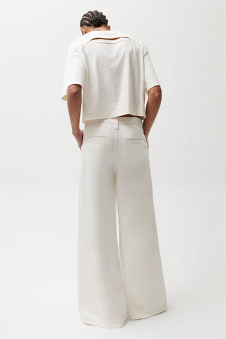 Pistola Delphine Pleated Denim Wide Leg
