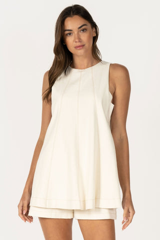 Shoreline White Denim Romper