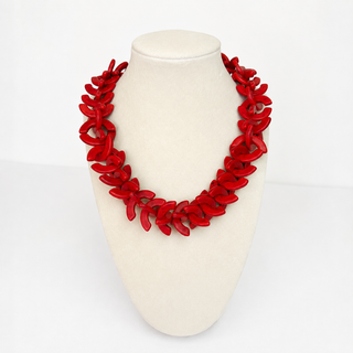 Red Link Statement Necklace