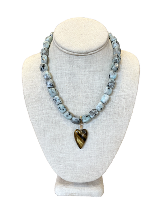 Farrah B Rebel Heart Beaded Necklace